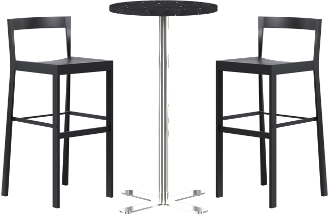 Baxter Bar Table Package - 2 Stools